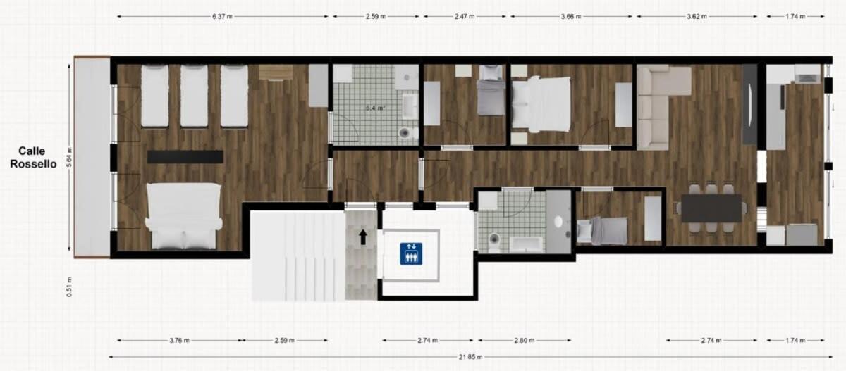 Comfortable And Huge 4bd - 2bth Rambla Catalunya Appartamento *